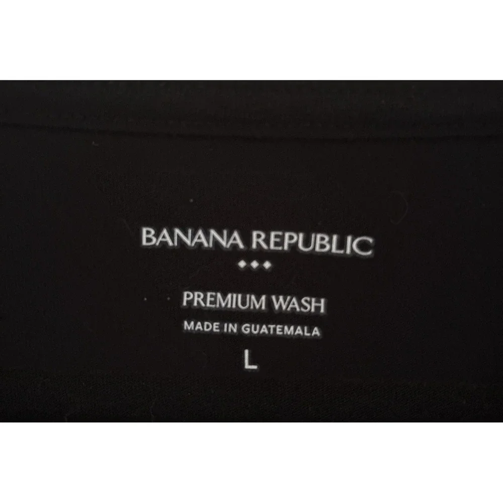 NWT Banana Republic STANDARD-FIT PREMIUM WASH CREW-NECK T-SHIRT Black Sz L